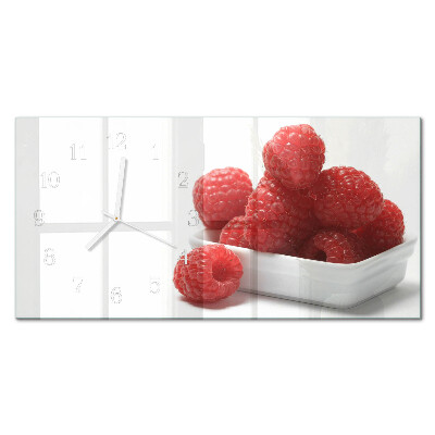 Glasuhr horizontal Frische Himbeeren