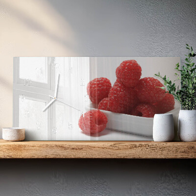 Glasuhr horizontal Frische Himbeeren