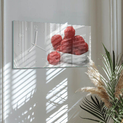 Glasuhr horizontal Frische Himbeeren