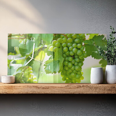 Horizontale glas wanduhr Trauben