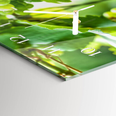 Horizontale glas wanduhr Trauben