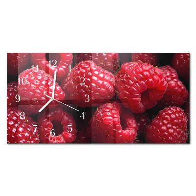 Glas wanduhr mit motiv horizontal Himbeeren