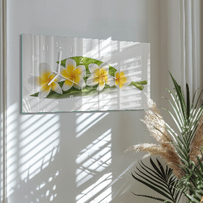 Glas wanduhr mit motiv horizontal Blühende Pflanzen