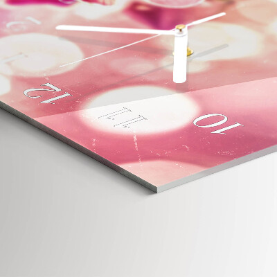 Horizontale glas wanduhr Orchideen