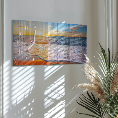 Wanduhr aus glas horizontal Abendrot