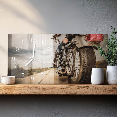 Glas wanduhr mit motiv horizontal Zweirad