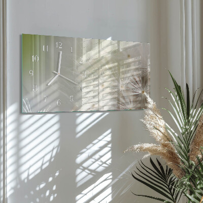 Glas wanduhr mit motiv horizontal Gemeiner Löwenzahn