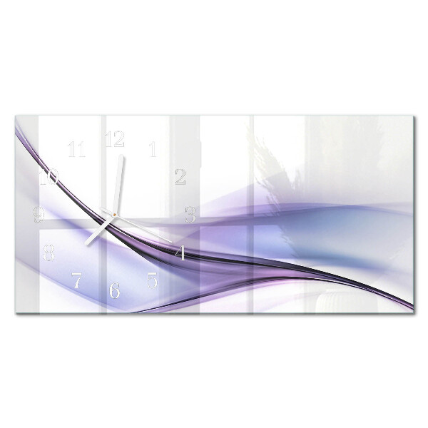 Horizontale glas wanduhr Bunte Wellen