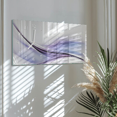 Horizontale glas wanduhr Bunte Wellen