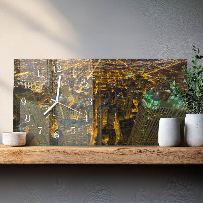 Glasuhr horizontal Die erleuchtete Stadt