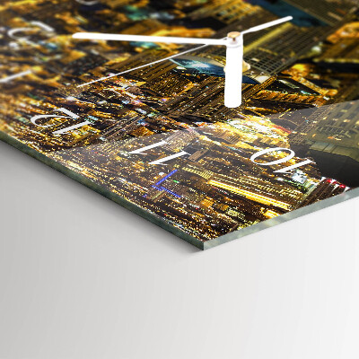 Glasuhr horizontal Die erleuchtete Stadt