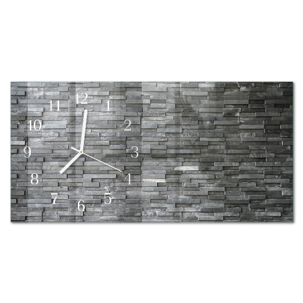 Glas wanduhr mit motiv horizontal Steinstruktur