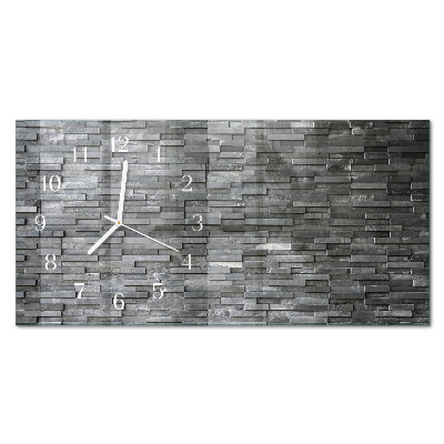 Glas wanduhr mit motiv horizontal Steinstruktur