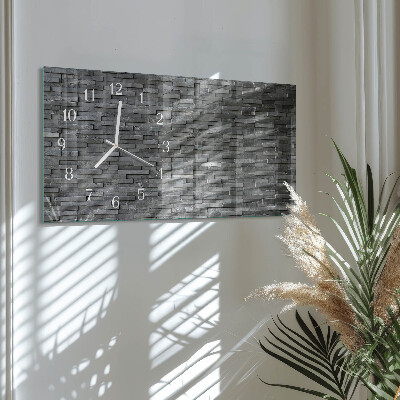 Glas wanduhr mit motiv horizontal Steinstruktur