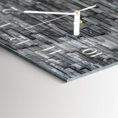 Glas wanduhr mit motiv horizontal Steinstruktur