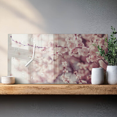 Glasuhr horizontal Kirschblüten