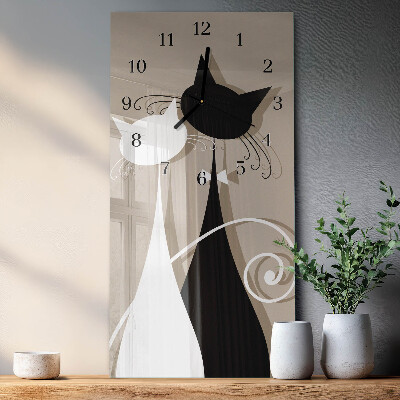 Wanduhr mit motiv vertikal Katzen