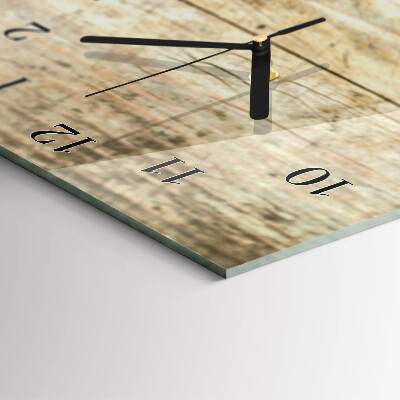 Vertikale glas wanduhr Holz mit Kaffeebohnen