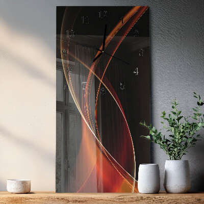 Vertikale glas wanduhr Abstrakte Linien