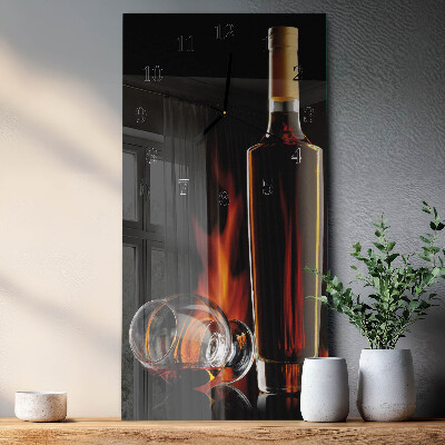 Vertikale glas wanduhr Alkohol