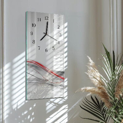 Vertikale glas wanduhr Kurve