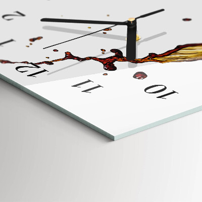 Vertikale glas wanduhr Kaffee