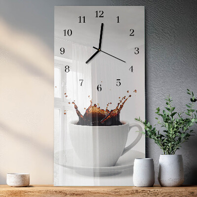 Wanduhr mit motiv vertikal Kaffee