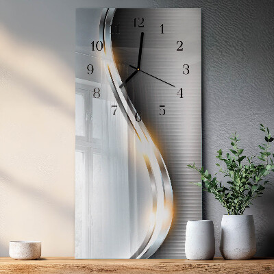 Vertikale glas wanduhr Metallabstraktion