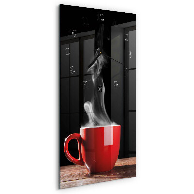 Wanduhr design ausgefallen vertikal Eine Tasse Kaffee