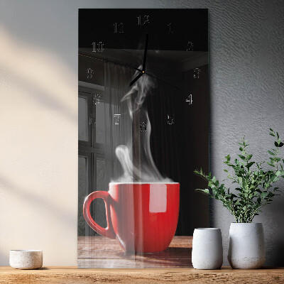 Wanduhr design ausgefallen vertikal Eine Tasse Kaffee