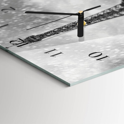 Vertikale glas wanduhr Eiffelturm