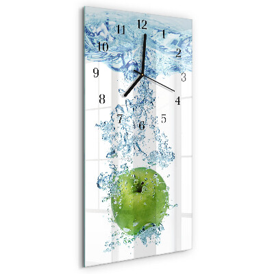 Vertikale glas wanduhr Apfelwasser