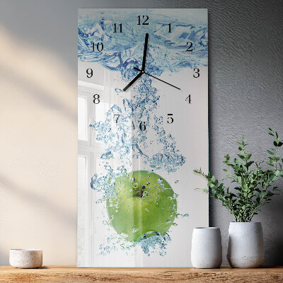 Vertikale glas wanduhr Apfelwasser