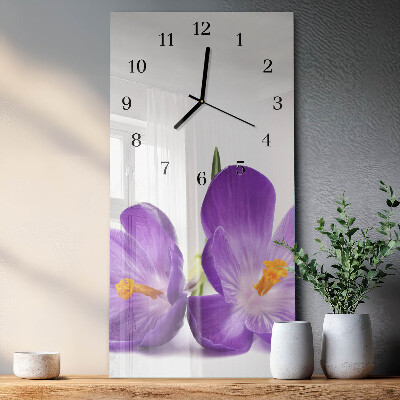 Moderne wanduhr vertikal Blume