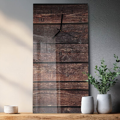 Vertikale glas wanduhr Holz