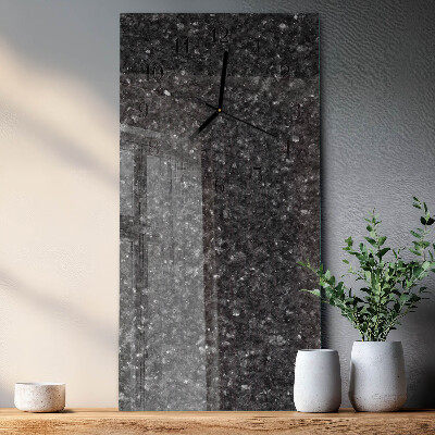 Vertikale glas wanduhr Graphit