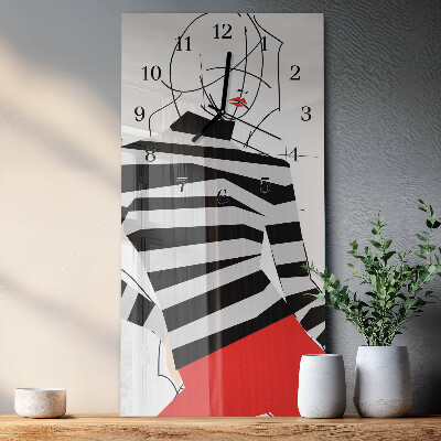 Moderne wanduhr vertikal Weiße Frau