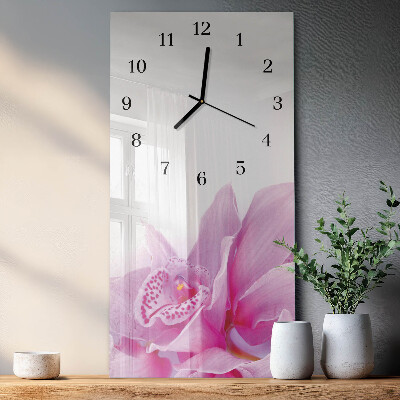 Wanduhr mit motiv vertikal Orchidee