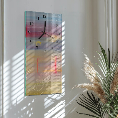 Vertikale glas wanduhr Muster