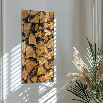Vertikale glas wanduhr Holz