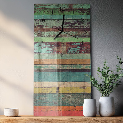 Vertikale glas wanduhr Holz