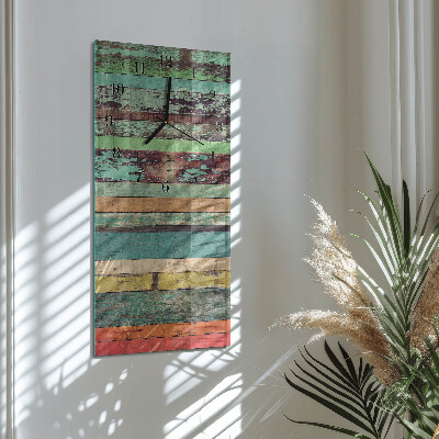 Vertikale glas wanduhr Holz