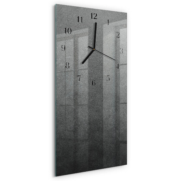 Vertikale glas wanduhr Marmorwand