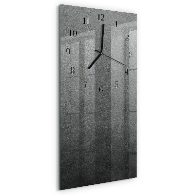Vertikale glas wanduhr Marmorwand