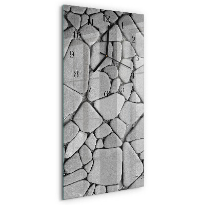 Vertikale glas wanduhr Steine