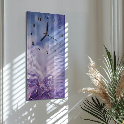 Vertikale glas wanduhr Blume
