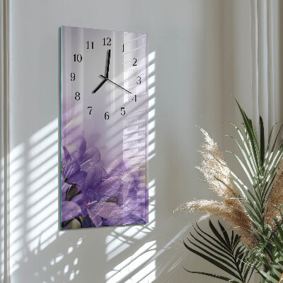 Vertikale glas wanduhr Blume