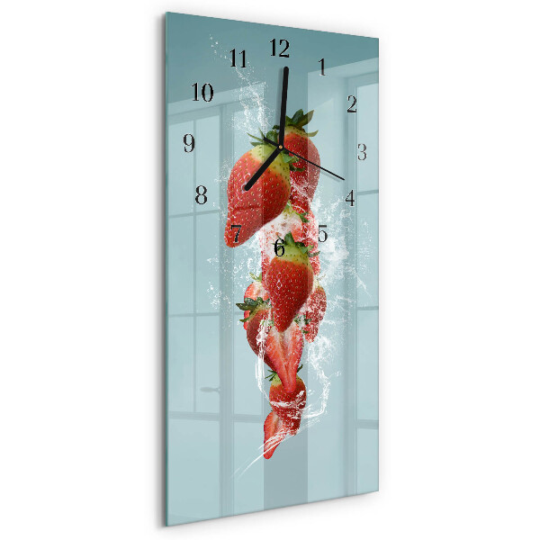 Vertikale glas wanduhr Erdbeere