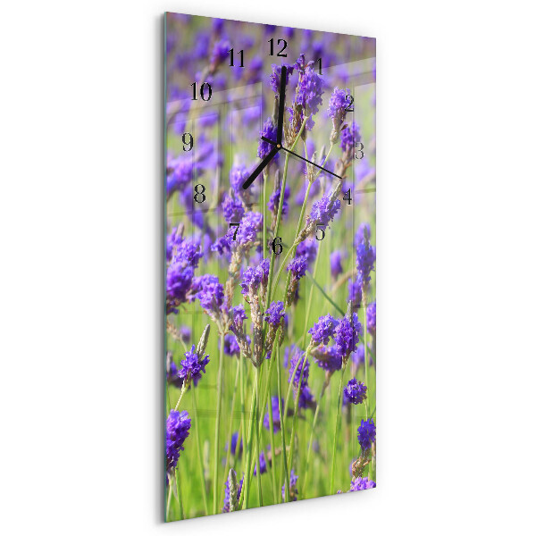 Vertikale glas wanduhr Lavendel