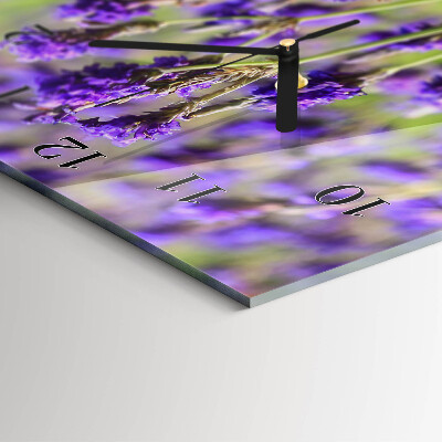 Vertikale glas wanduhr Lavendel